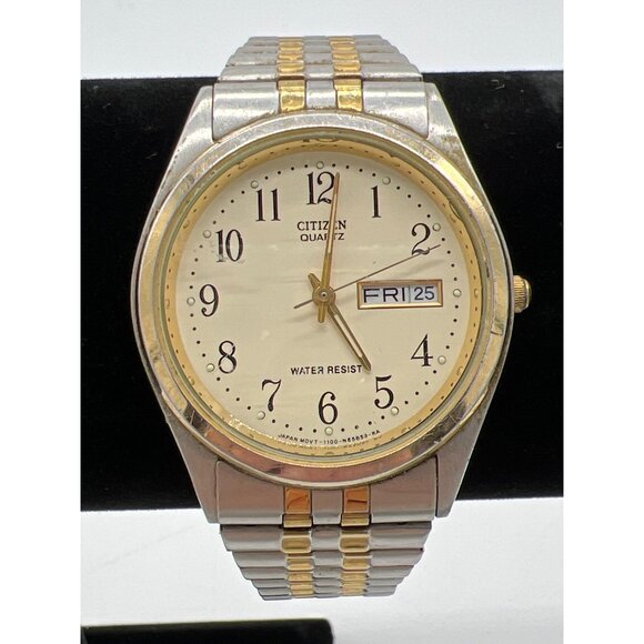 Citizen Quartz Two-Tone Mens Watch GN-4W-S 818187 Water Resist Day/Date Stainles - Picture 1 of 5